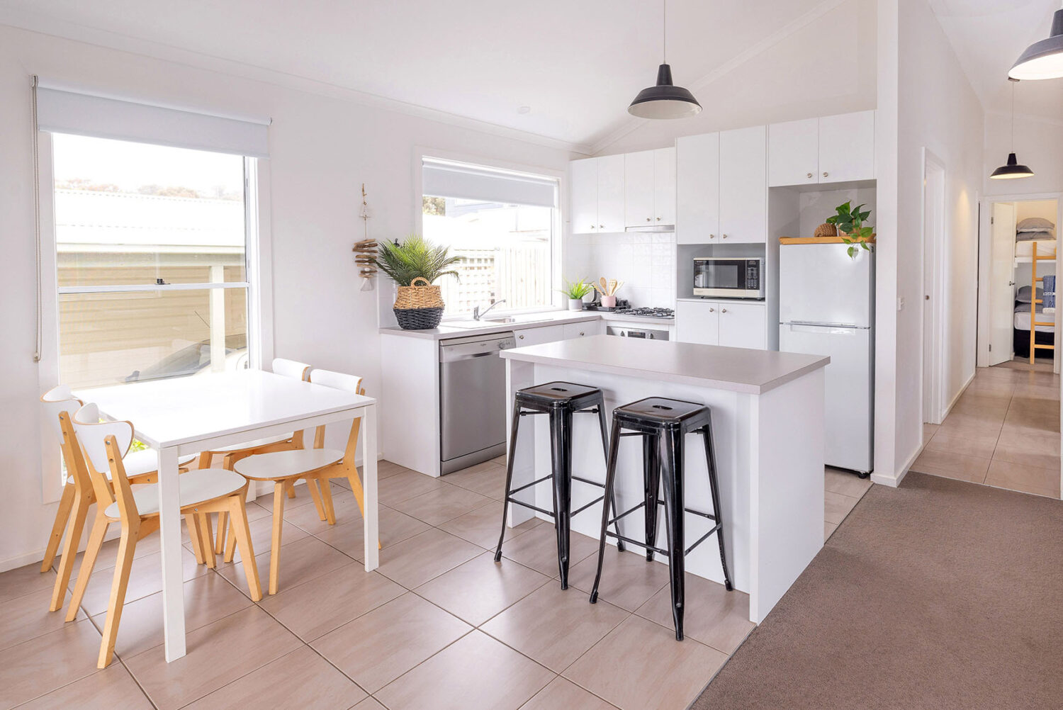 BIG4 Bellarine - Kitchen and Dining Area in the 3 Bedroom Cabin